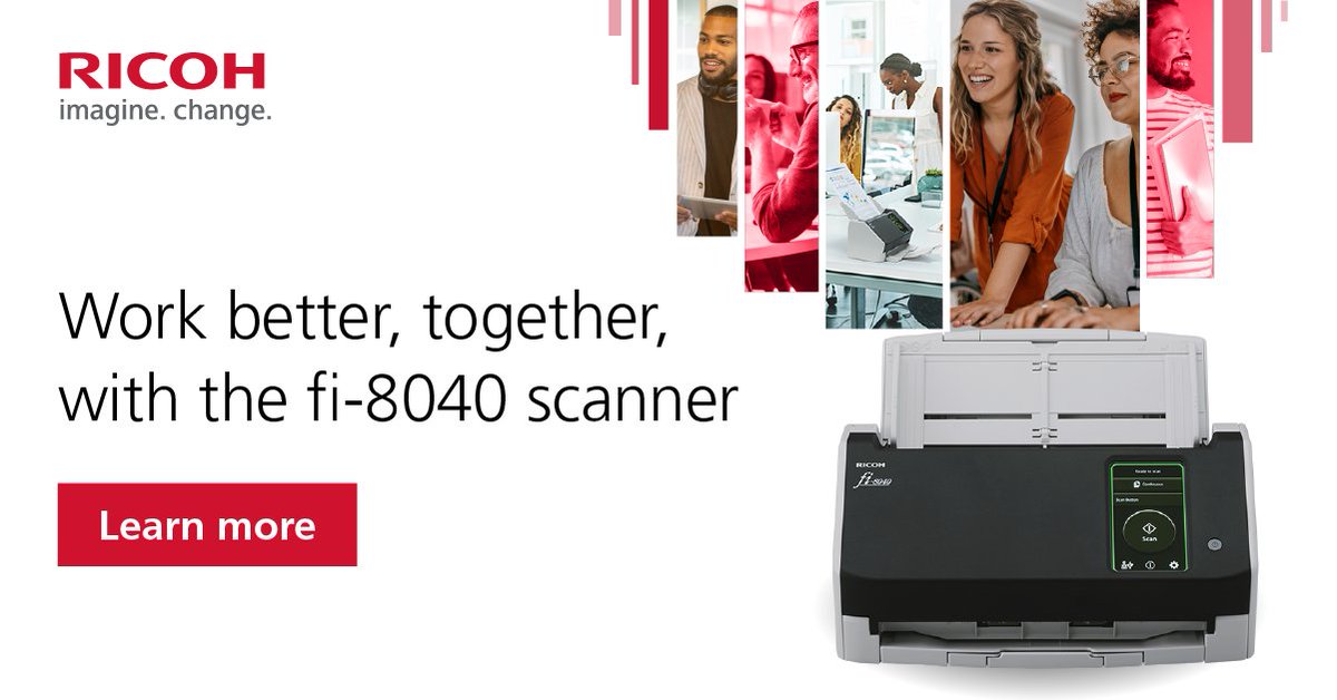 Meet your new team member: the network-enabled fi-8040 from Ricoh Document Scanners makes quick and easy work of frequent, varied, light-volume scanning jobs for companies that share resources across teams.

Learn more: pfu-us.ricoh.com/scanners/fi/fi…

#RicohScanners #DocumentManagement