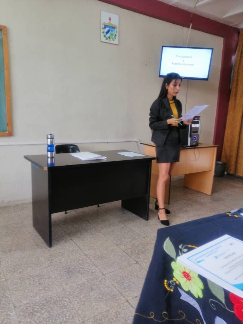 Lic. Yohana González Felipe, profesora <a href="/ss_ucm/">Universidad de Ciencias Médicas Sancti Spíritus</a>  realiza el ejercicio para obtener el  título de Máster en Ciencias Pedagógicas con calificación de 5.<a href="/ss_ucm/">Universidad de Ciencias Médicas Sancti Spíritus</a> 
#CubaPorLaVida #UnaMejorJuventud #SanctiSpiritusEnMarcha #CubaViveEnSusHistorias