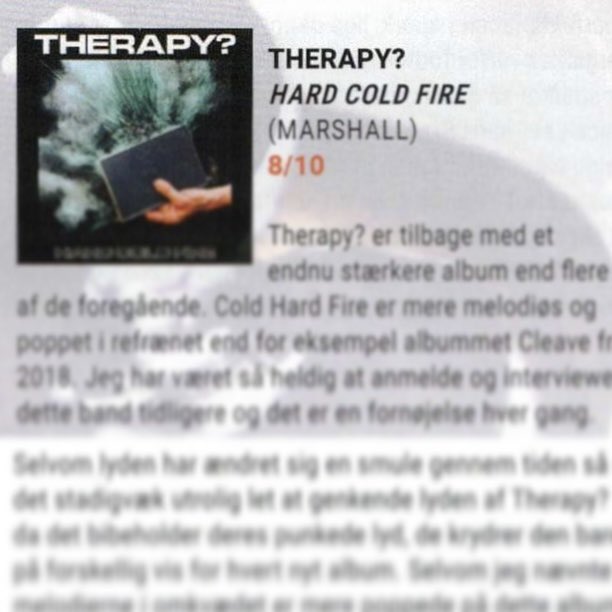 therapyofficial's tweet photo. Interview & lovely 8/10 ‘Hard Cold Fire’ review in the latest issue of the legendary #MetalizedMagazine Denmark! https://t.co/OWwVVC5zSY