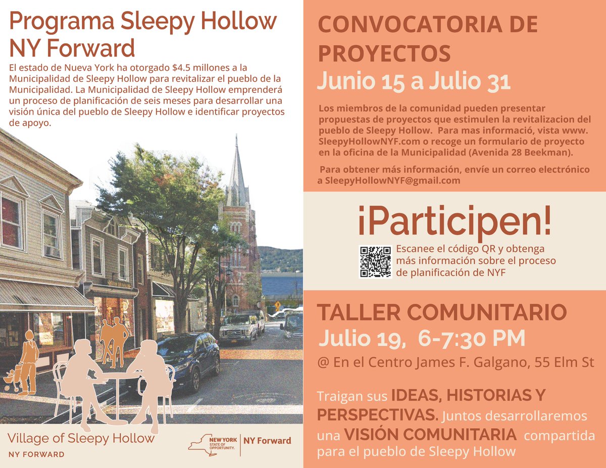 ufsdtarrytowns's tweet photo. Recently, $4.5 million was awarded to Sleepy Hollow for downtown revitalization projects. As such, the Village &amp; Local Planning Committee is seeking input to develop a Strategic Investment Plan. Join the community workshop on July 19 or propose a project by July 31! https://t.co/J3YDaztIPm