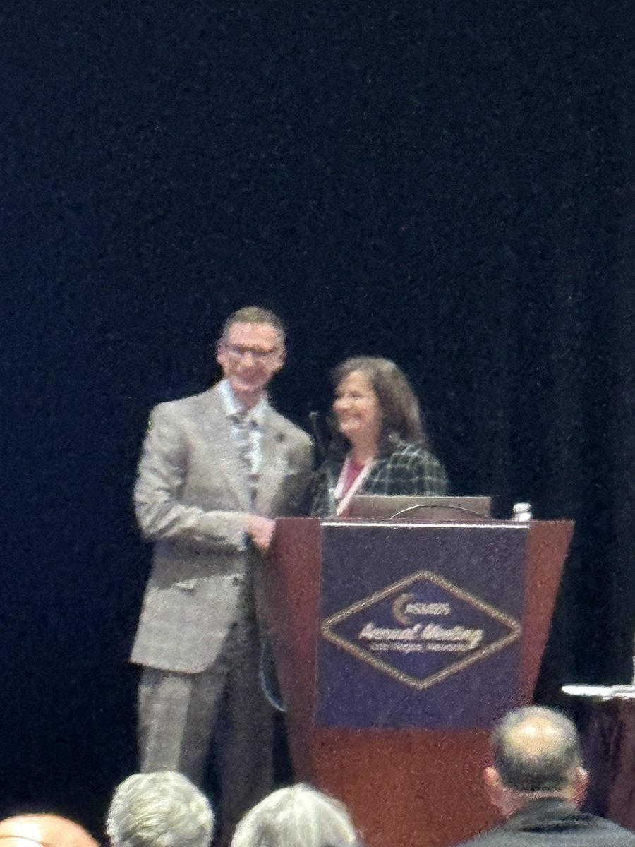 Not the best picture but YES to one of the best award receivers  Connie Klein. You have taught me so much as a fellow and even now. This award is well deserved. You have done so much for the field of Metabolic and Bariatric surgery. #ASMBS2023 . <a href="/ASMBS/">ASMBS</a> .