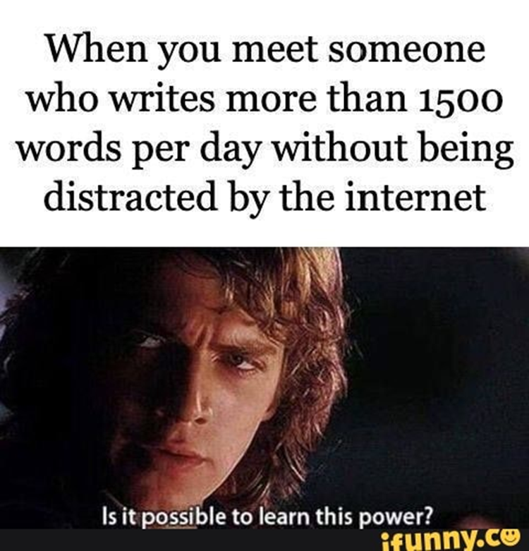 DRRanshaw's tweet photo. Wait... people write more than 1500 words a day? https://t.co/7Vkjjpkix1