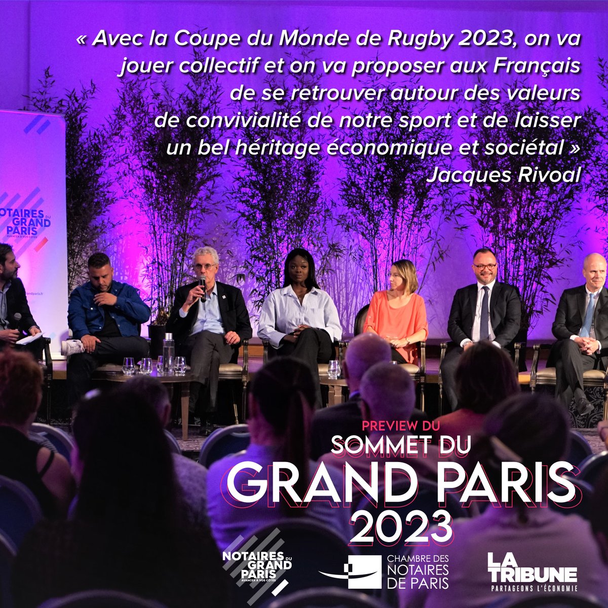 La Coupe du Monde de Rugby 2023 qui va se jouer sur le territoire francilien va laisser un héritage positif au #GrandParis, c'est l'une des missions du #collectif qui se trouve derrière <a href="/JacquesRivoal/">Jacques Rivoal</a> avec <a href="/France2023/">Rugby World Cup France 2023</a>🙌
#SommetDuGrandParis #NotairesDuGrandParis #RWC2023🏉
