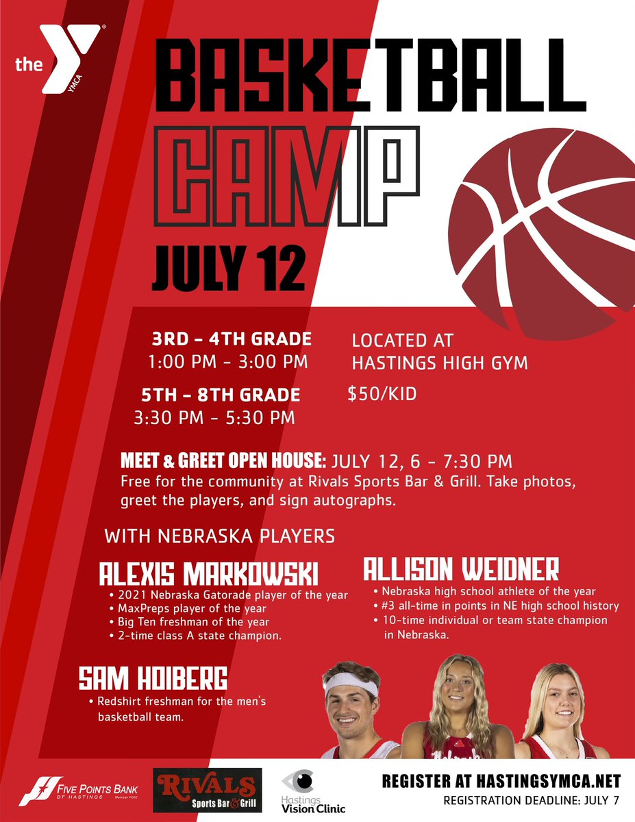 Register at hastingsymca.net !!