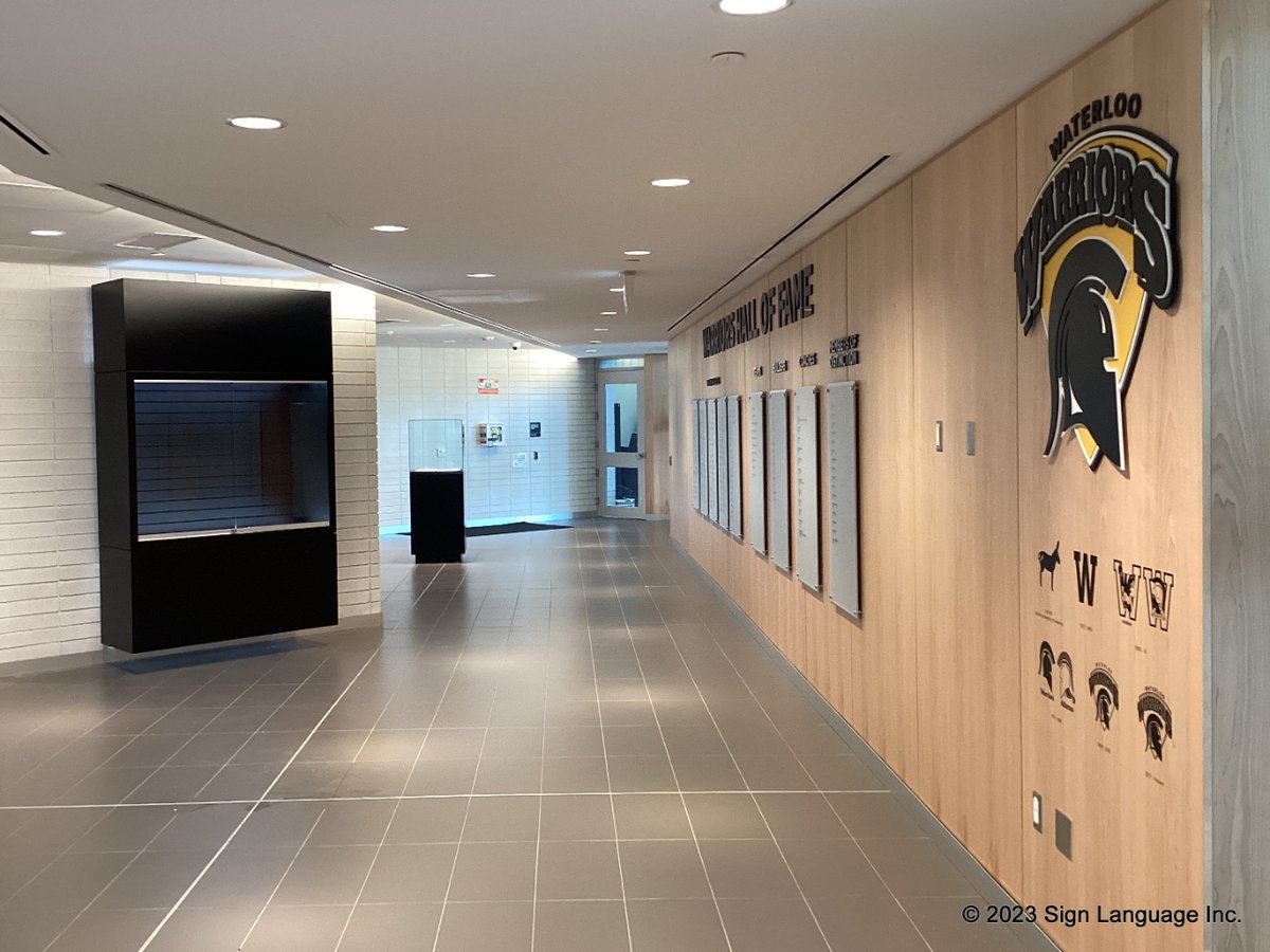 The Athletics Hall of Fame is coming together beautifully 🌟 Celebrating the legends, achievements, and spirit of UW's athletic heroes 💪🏆 DYK - the Warriors logo celebrates its 25th anniversary this month! 

#UW #WaterlooWarriors #HallOfFame #GoBlackGoGold #uwaterloolife