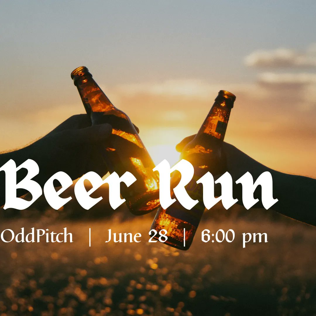 🍻 Beer Run tomorrow!🍻

The Last Wednesday Beer Run is tomorrow, June 28! Come over to OddPitch Brewing at 6:00 pm to enjoy the brews and games after walking or running a 3-5 miles course. Have a beverage on us!

🍻For more info:buff.ly/30bfnPs