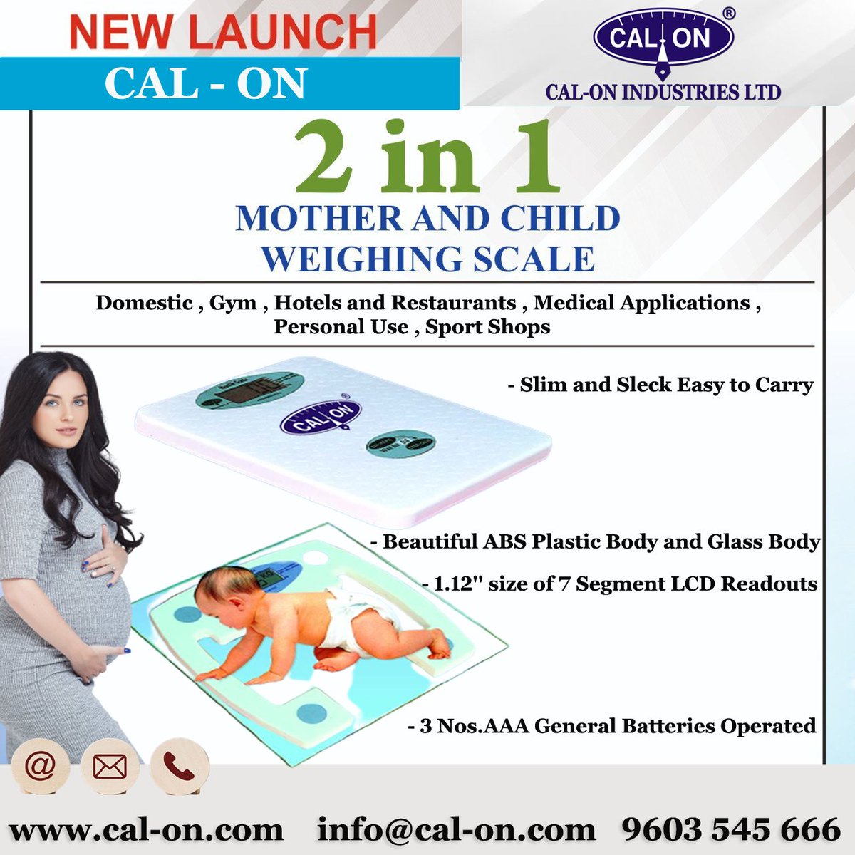 calonindustries's tweet image. CAL-ON has successfully launched Health Care Series. Indigenously first time in India. These Health Scales are very convenient to carry and use anywhere, everywhere and anytime and every time. 

For More Details Contact us on 9603 545 666 
cal-on.com
 #healthy #calon