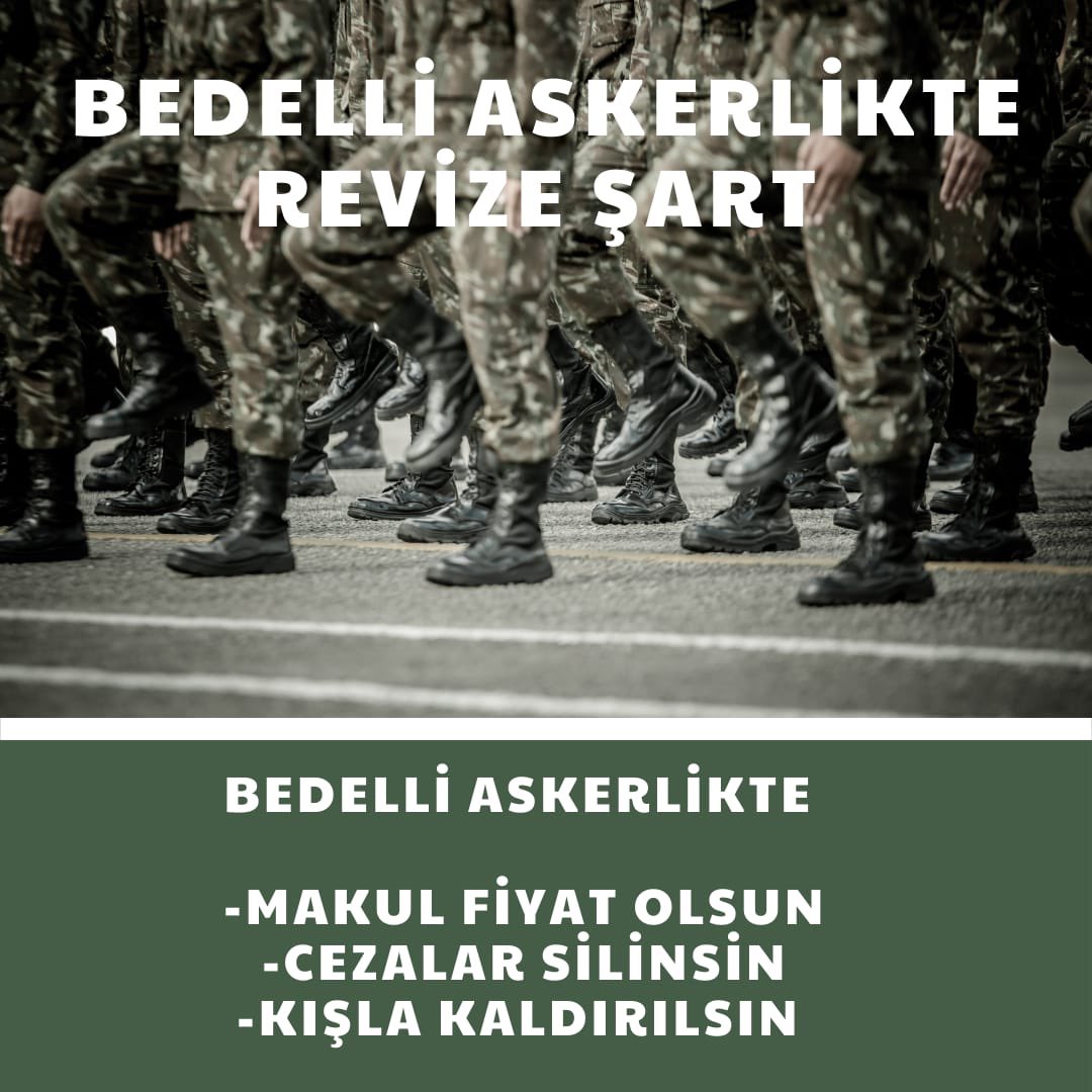 @maydin09 @aydindenge @tvden09 Bedelli Askerlik Revize

Makul 
Cezasız
Kışlasız 
#BedelliAskerlik