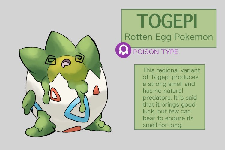 Getting back into Fakemon, so I made a poison type Togepi! #Pokemon #Fakemon #Togepi #pokemonart