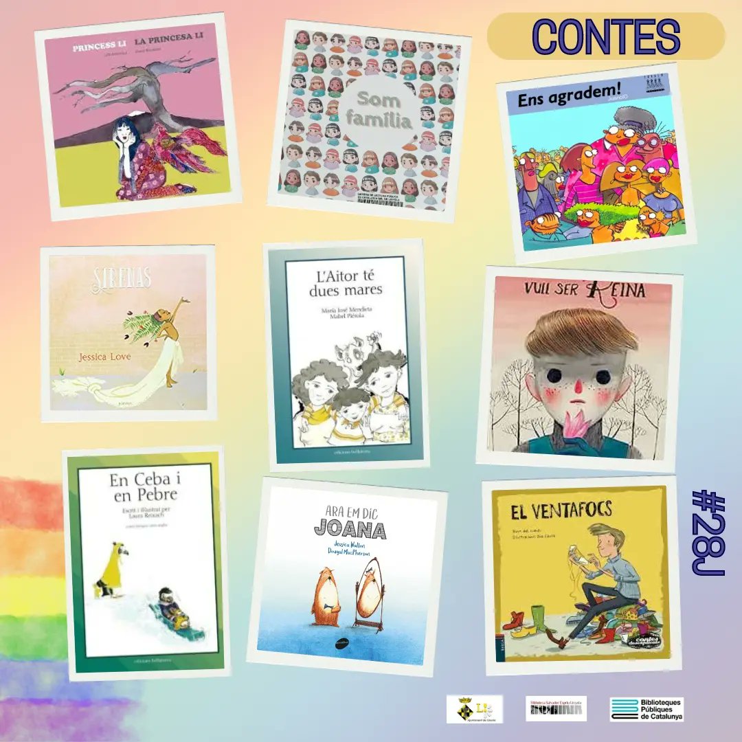 Amb motiu del #28J, compartim un seguit de títols de la col·lecció de la biblioteca, per seguir educant contra l' #LGTBIQ. Tolerància zero contra la discriminació.