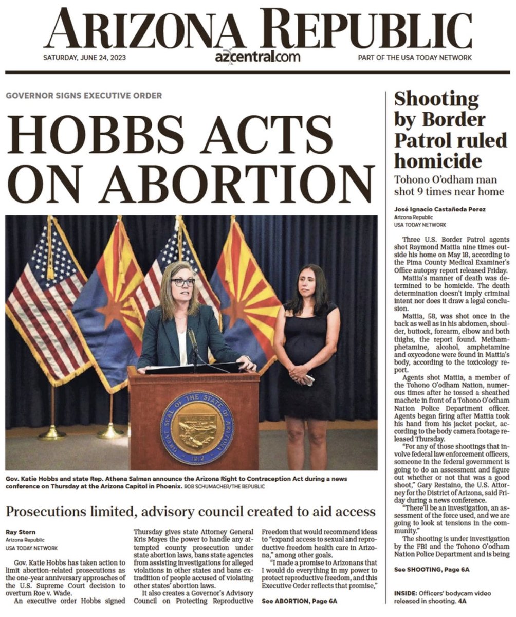 One year after the Supreme Court overturned Roe, Gov. @KatieHobbs signed an executive order to protect abortion patients from prosecution.

This is why we fight so hard to #ElectDemGovs.
