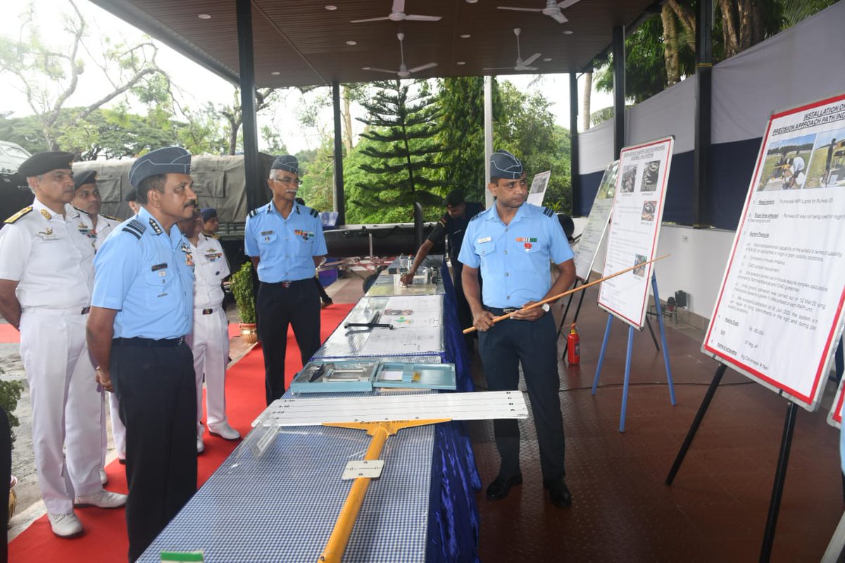 AN_Command's tweet photo. Idea Innovation Competition was conducted at #ANC for all units. Large number of op & logistics Ideas/Innovations were conceptualized &showcased.#Air Mshl Saju Balakrishnan, AVSM,VM #CINCAN lauded the efforts & awarded the winners.
#CreativePotential
#EncourageInnovation https://t.co/d4bcLilqsy