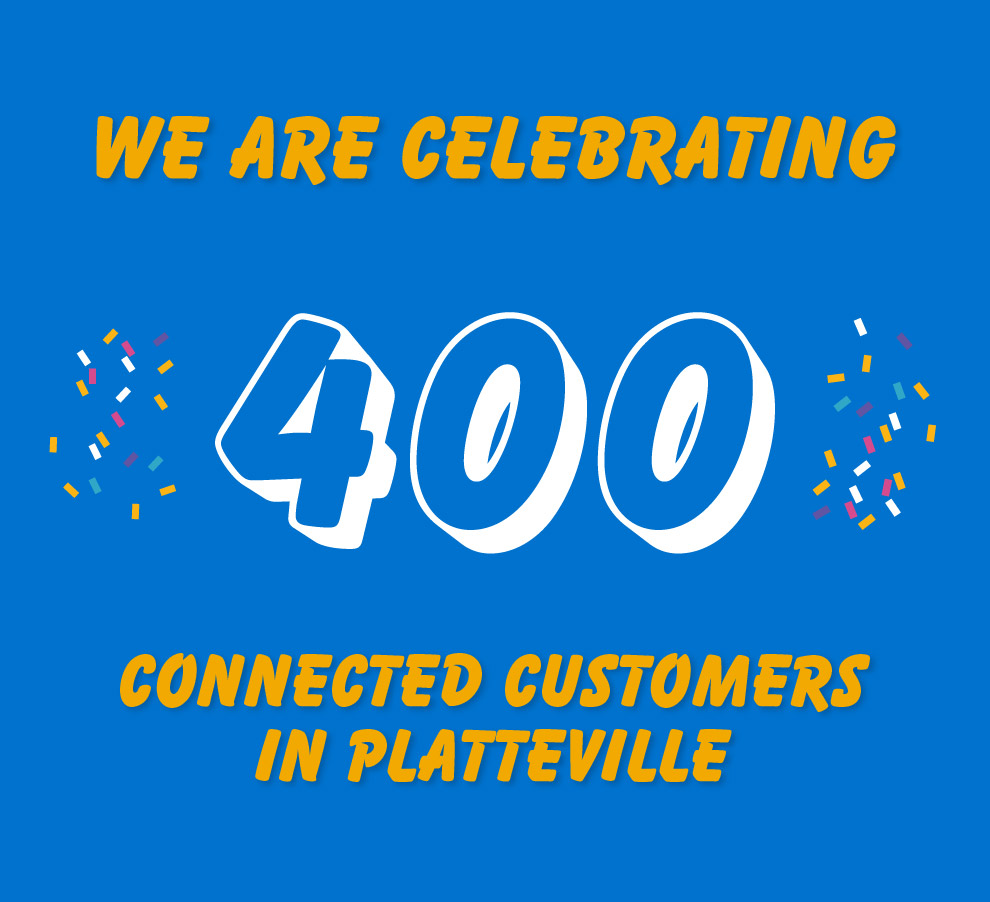 AstreaConnect's tweet photo. It's certainly a day to celebrate! We now have over 400 customers in Platteville! As always, you can earn a $50 bill credit for referring your friends, by going to: https://t.co/EiHMOPOK86. See the website for details, applies to all serviceable locations. https://t.co/U8UxS5Ys09
