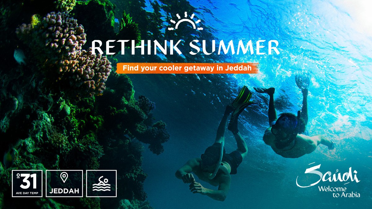 VisitSaudi's tweet photo. Dive into a cooler summer adventure with a trip to Jeddah. There is no end to the things you can explore. Discover how to curate a trip of a lifetime via https://t.co/Tx384VMseH

#VisitSaudi #RethinkSummer #Jeddah #RedSea #DivingLife https://t.co/EA8bk41eBL