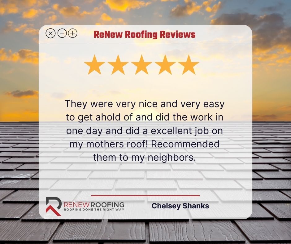 We appreciate the review! #roofingdonetherightway #renewroofing #roofingwi #roofreplacement #newroof #stormdamage