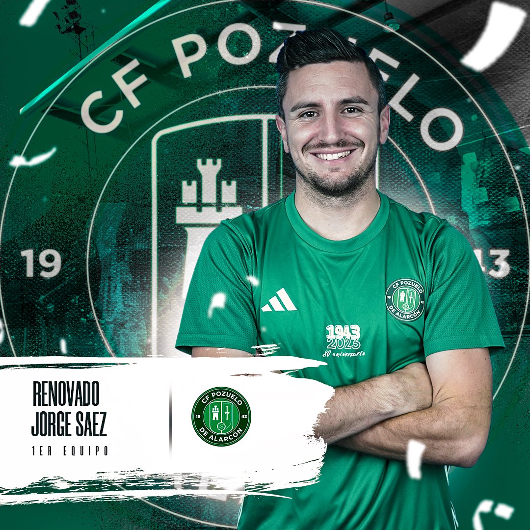 Cfpozuelo's tweet photo. ✍🏼 𝗥𝗘𝗡𝗢𝗩𝗔𝗖𝗜𝗢𝗡 | Jorge Sáez cumplirá un año más de verde‼️

Disfrutaremos otra temporada de su gran calidad y experiencia en el mediocampo 💪🤩

¡Que tus éxitos sean los nuestros, Jorge! 👏

🟢⚪️ #FamiliaVerde https://t.co/6yAIX1JER1