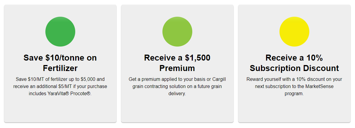 CargillAgCanada's tweet photo. Have you heard about our #MarketSense referral program? Are you thinking of signing up and have a neighbour that might benefit? Current MarketSense clients can refer another farm to the program and qualify for great rewards. It’s something #WorthSharing 
https://t.co/SyacjUEceF https://t.co/i1vvwPgLqu