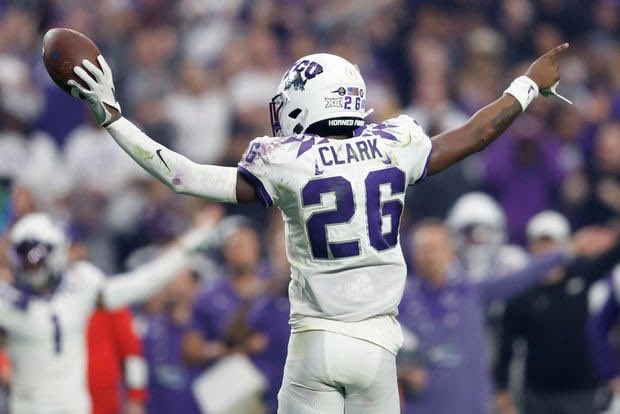 Even after having 8 draft picks, <a href="/TCUFootball/">TCU Football</a> is still loaded with NFL talent

<a href="/JimThorpeAward/">Paycom Jim Thorpe Award</a> winner/ #ShrineBowl alum Tre Hodges-Tomlinson departed, but TCU’s safety/nickel room is still loaded

#28 Nook Bradford
#3 Mark Perry
#26 Bud Clark

All three carry draftable grades. 👀