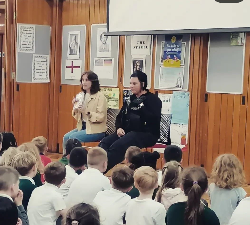 bisphamj's tweet photo. A huge thank you to @Vicky_McClure for coming into school today for a Q&amp;A session about her new book ‘Castle Rock Mystery Crew’. https://t.co/5ZvgTnHzLh