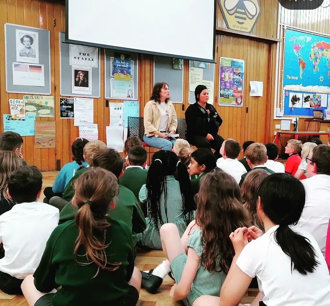 bisphamj's tweet photo. A huge thank you to @Vicky_McClure for coming into school today for a Q&amp;A session about her new book ‘Castle Rock Mystery Crew’. https://t.co/5ZvgTnHzLh