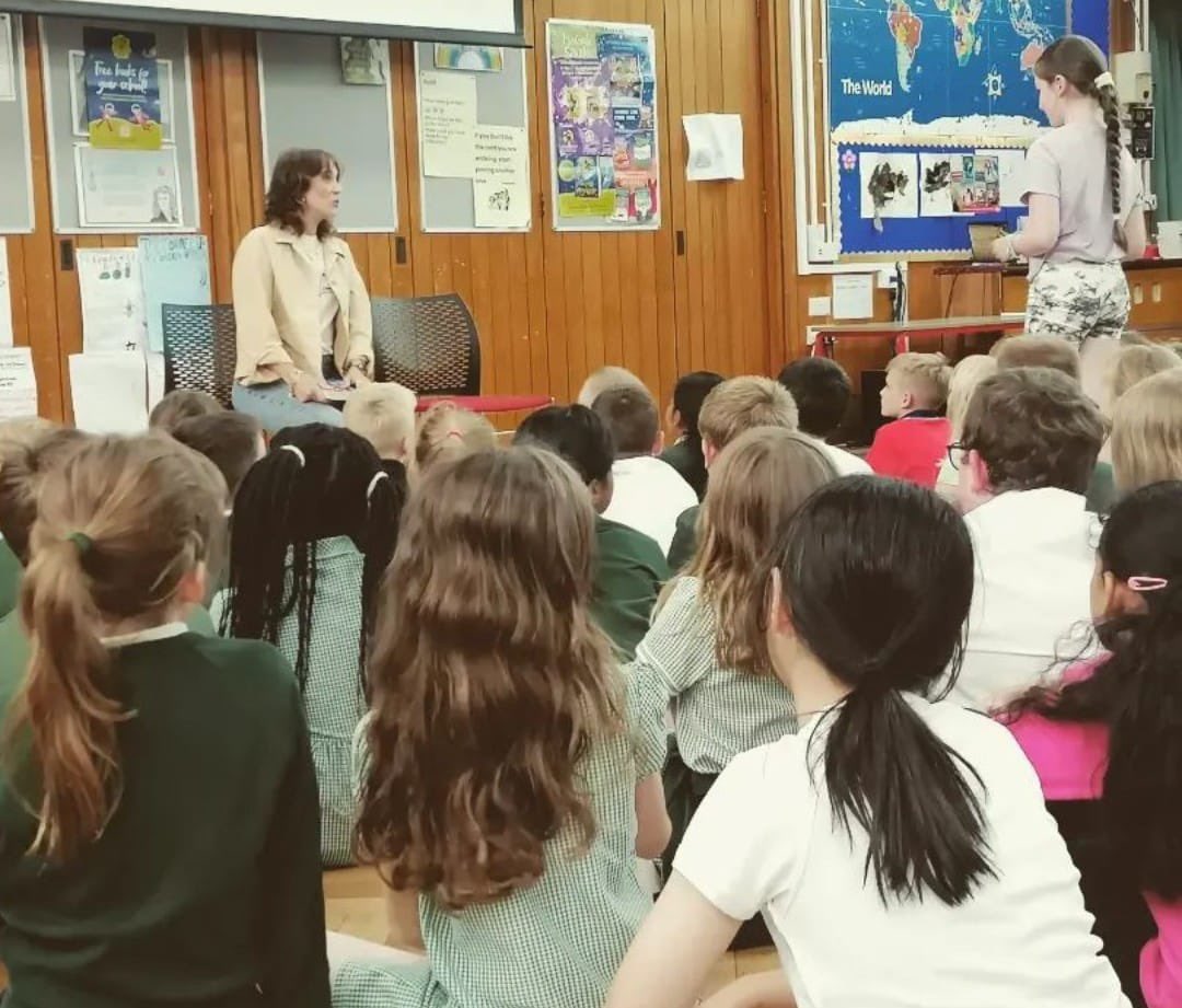 bisphamj's tweet photo. A huge thank you to @Vicky_McClure for coming into school today for a Q&amp;A session about her new book ‘Castle Rock Mystery Crew’. https://t.co/5ZvgTnHzLh