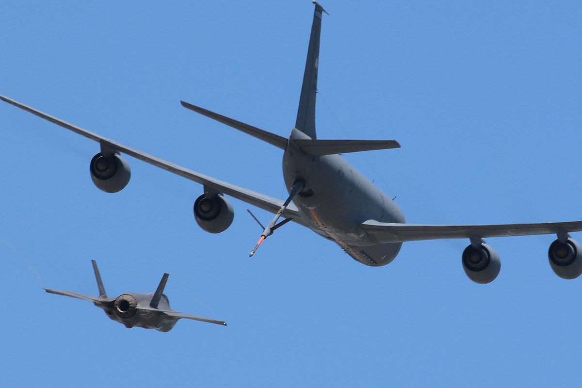 Utah ANG 151st Air Refueling Wing flyover Celebrating 100 year of Air Refueling 🥳 KC-135 and F-35's