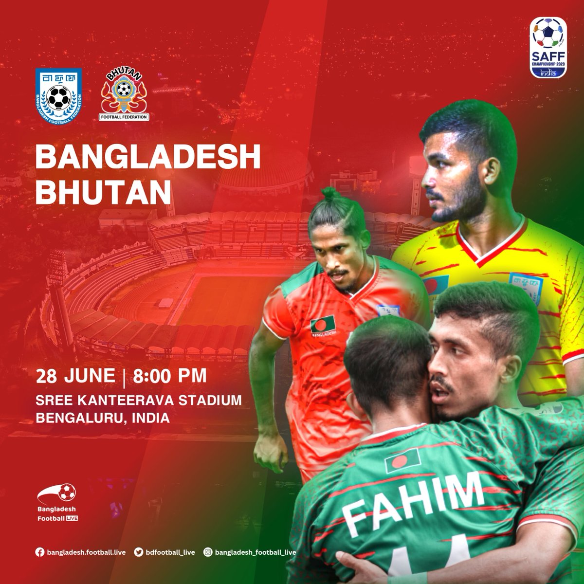 Bangladesh Football Live on Twitter "🔴 𝗠𝗔𝗧𝗖𝗛𝗗𝗔𝗬 🟢 ⚔️ 🇧🇩 Bangladesh 🆚 🇧🇹 Bhutan 🏆 SAFF