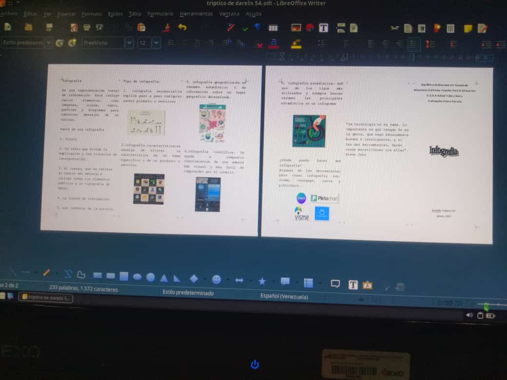 CBITNvaEsparta's tweet image. El Centro Bolivariano de Informática y Telemática #CBIT Mtra. Maritza Morales en #NuevaEsparta educa a los niños y niñas en la elaboración de tríptico con la herramienta ofimática #LibreOffice sobre ¿Qué son las Infografías?
#IntegracionTecnologica

@NicolasMaduro
@_LaAvanzadora