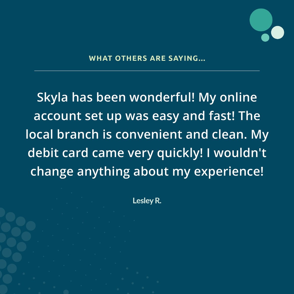 Look at these two wonderful testimonials about our Asheville branch! Shoutout to Allison and the Asheville team for a job well done!

#SkylaCU #BuildingAmazing #BelieveInBetter #TuesdayTestimonial #Banking #MemberExperience