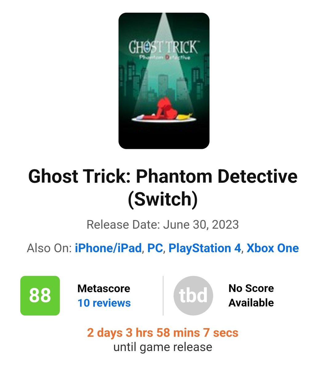 Ghost Trick: Phantom Detective - Metacritic