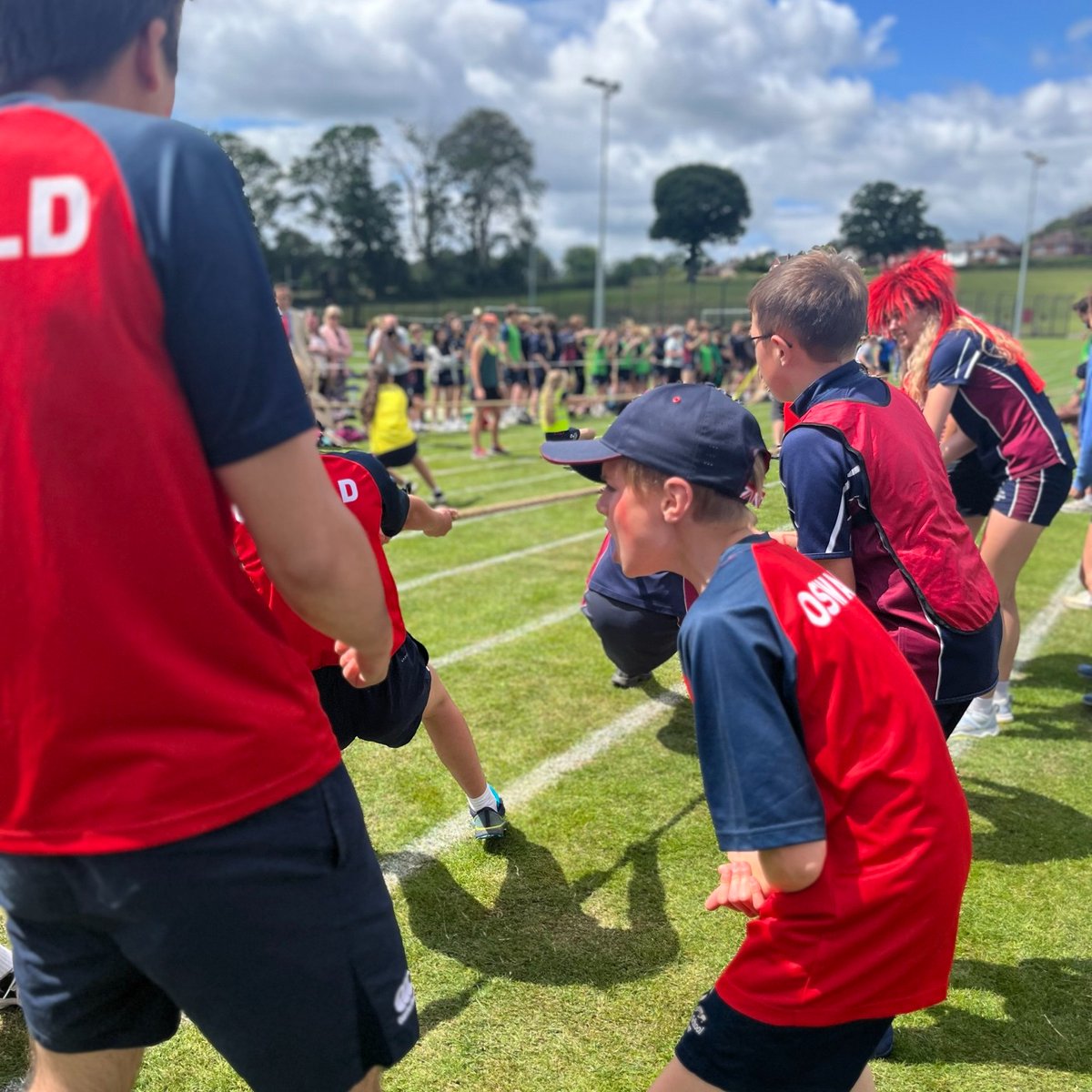 Our school sports day 2023 was an absolute blast! A house banner parade, followed by track and field events. The final challenge was tug of war... a test of strength and teamwork! #thisisoswestry #sportsday2023 #trackandfield #tugofwar #noiinteam #oswestry #shropshireschool