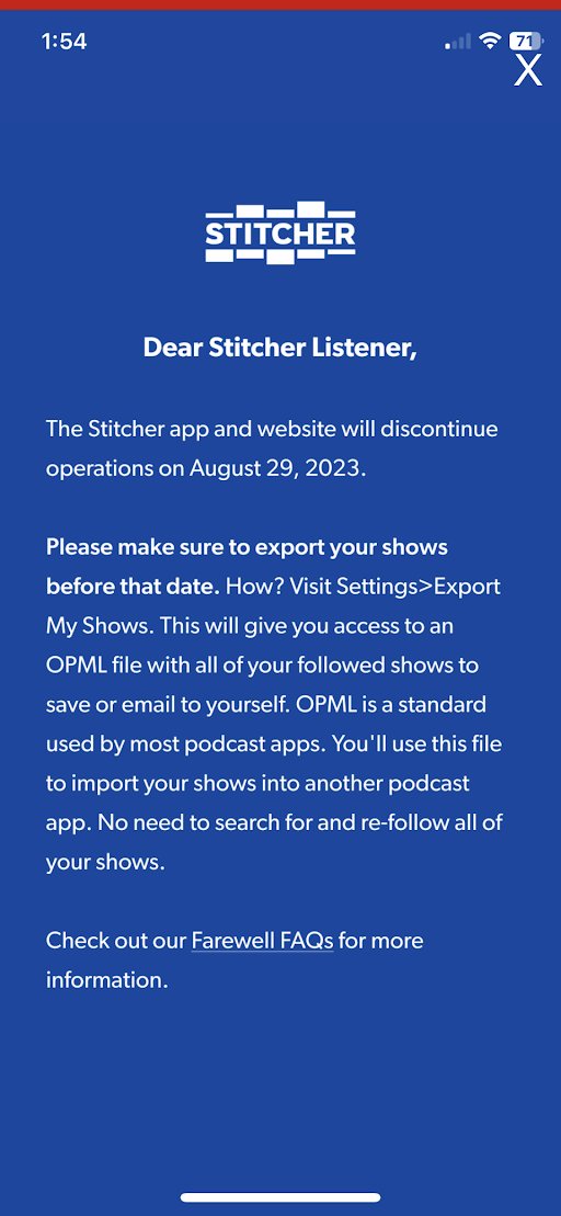 KatieLattari's tweet image. #HDTGM fam...just got a popup in Stitcher that the Stitcher app is going kaput in August (!). Does anybody have any idea if the complete HDTGM catalog lives anywhere else? @HDTGM #howdidthisgetmade @Stitcher #stitcher @paulscheer