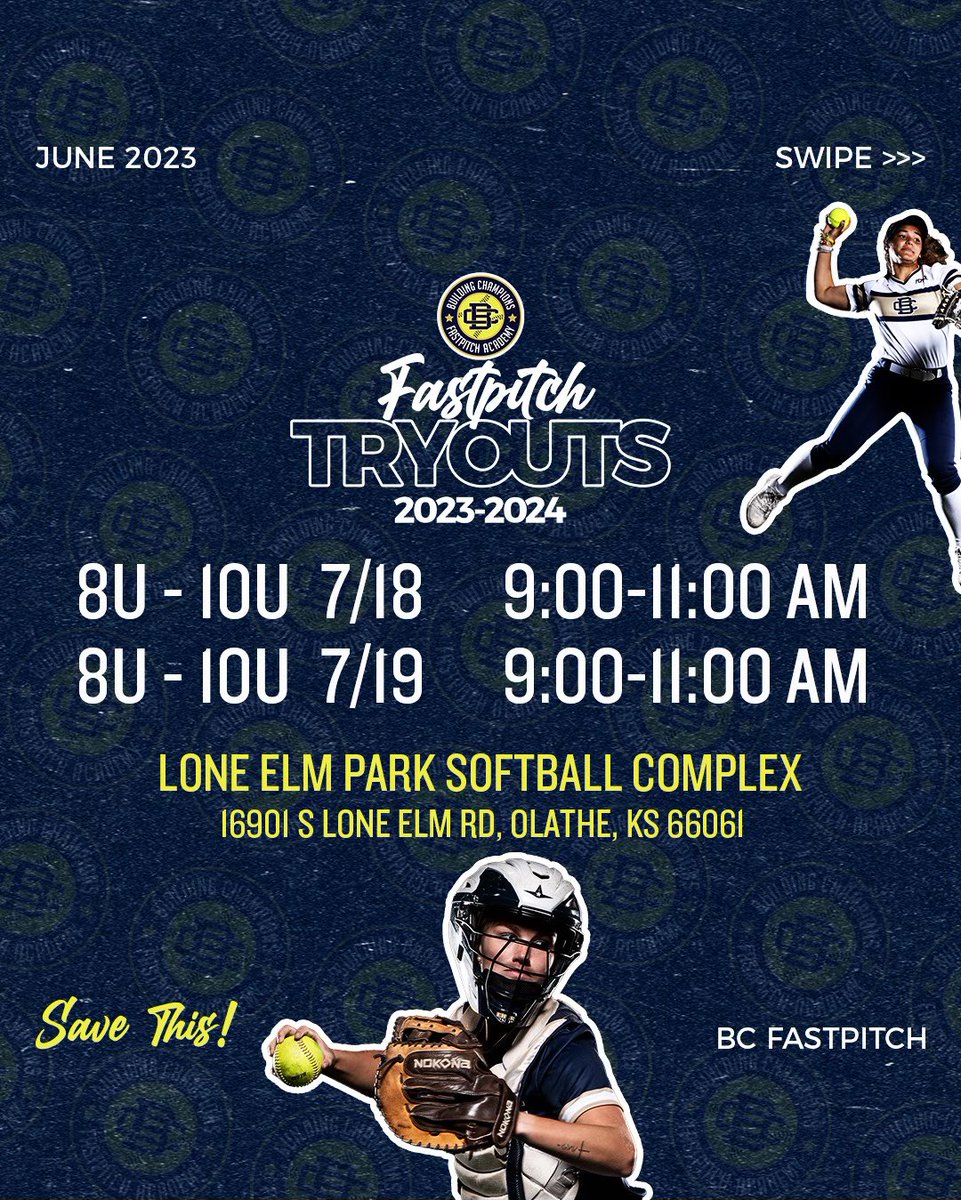 BCFastpitch's tweet photo. Don’t miss tryouts for our BC Fastpitch and BC/Peppers-Wallace teams! https://t.co/aZSZBdbJfC