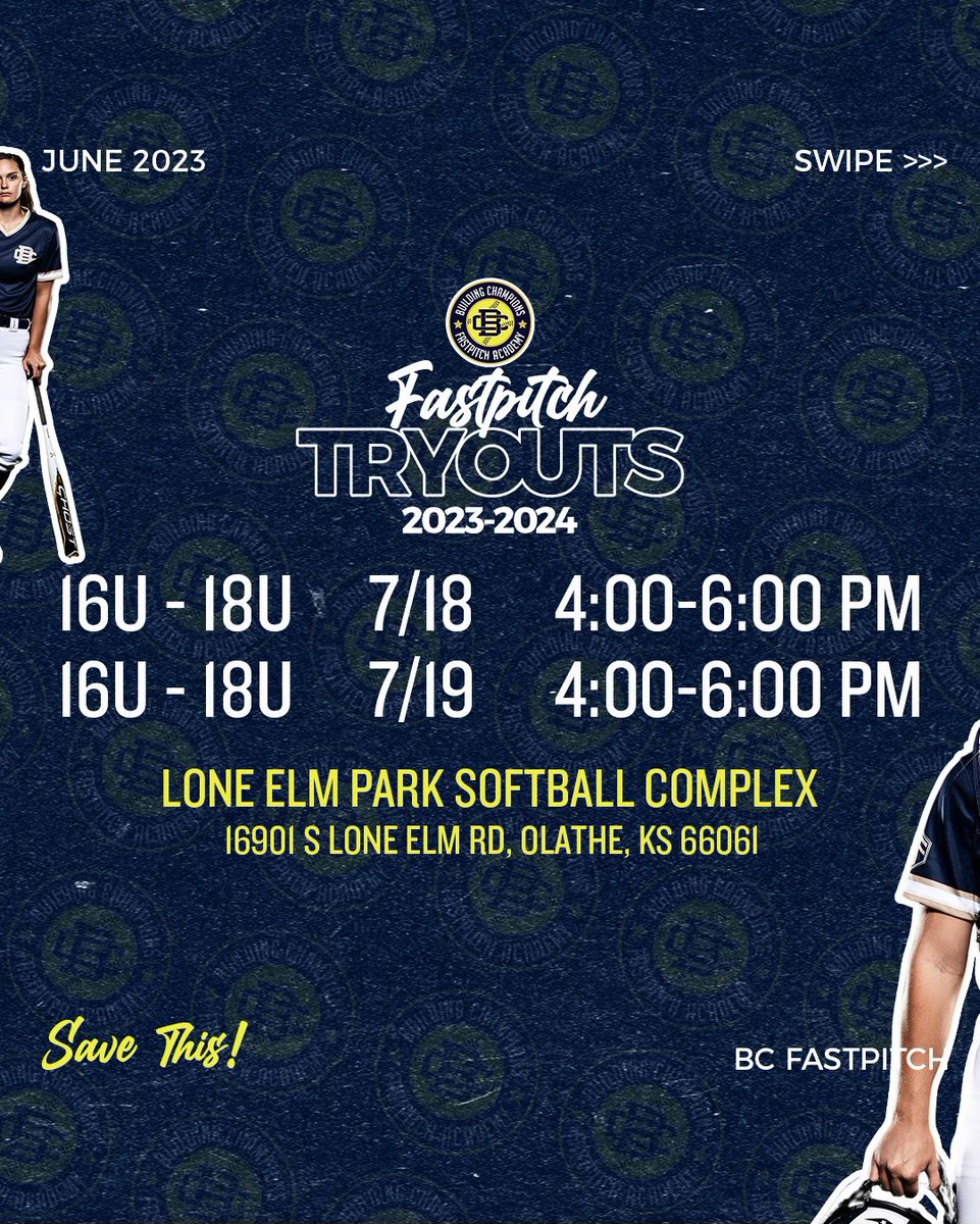 BCFastpitch's tweet photo. Don’t miss tryouts for our BC Fastpitch and BC/Peppers-Wallace teams! https://t.co/aZSZBdbJfC
