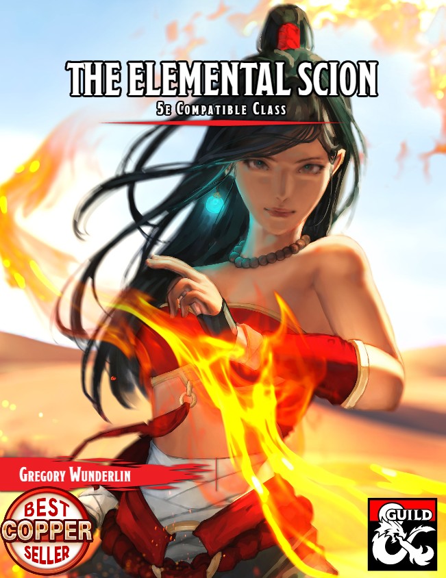 Happy Tuesday #ttrpg folks! I'm back with another #deepdive of some #5ednd homebrew.

Today, we're looking at the Elemental Scion, an alternative class that can fit almost any role you need.

Only with❤️‍🔥🌊🪨🌪️

Available on the #DmsGuild with links below. Strap in and let's go!