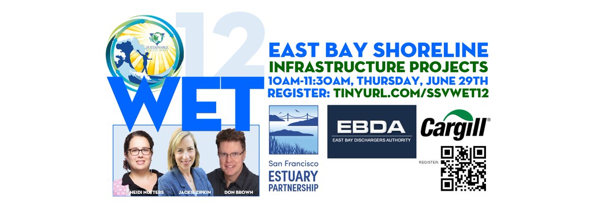 Interesting & vital East Bay Shoreline projects: 
The First Mile Horizontal Levee and Cargill's Mixed Sea Salts Pipeline. 

WET Talk 12
Thursday, June 29th, 10am. 
Register: ow.ly/qnYb50OU9p6

@SFEstuary 
@Cargill 
 EBDA