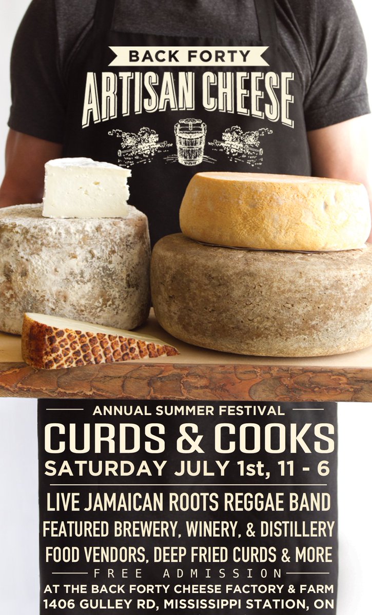 SATURDAY: Back 40 Cheese. Be there! 
Amazing deep-fried sheep curd, tasty beverages, lovely bucolic setting and great music. You won't find a better way to kick off Canada Day.