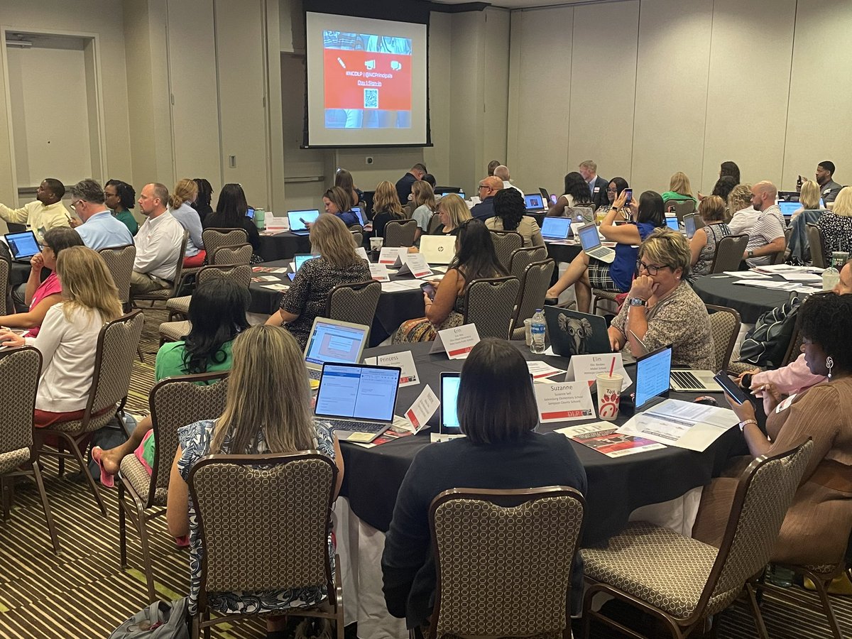 NCPrincipals's tweet photo. The room is packed with inspiring school leaders! Kicking off the 2023-2024 #NCDLP cohort!! https://t.co/79SMQbGKFp