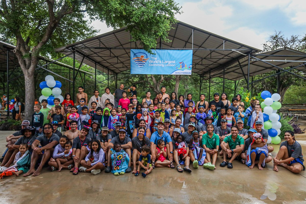 Schlitterbahn's tweet photo. Another big thank you to all of those who participated in the World's Largest Swimming Lesson last week! 😄
#bahnlove #newbraunfelstx #bahnbestie #newbraunfeltexas #waterparkfun #waterparkday #worldslargestswimminglesson #swimlesson #swimming #lifeguards #summervibes https://t.co/1cwm8vV9i9