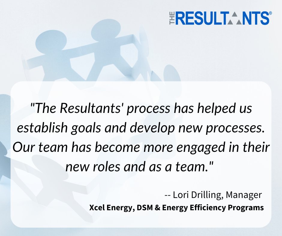 We worked on Team building and strategy execution for a division of Xcel Energy a few years ago. During our time together the team exceeded expected metric goals against state standards for Energy Efficiency benchmarks.