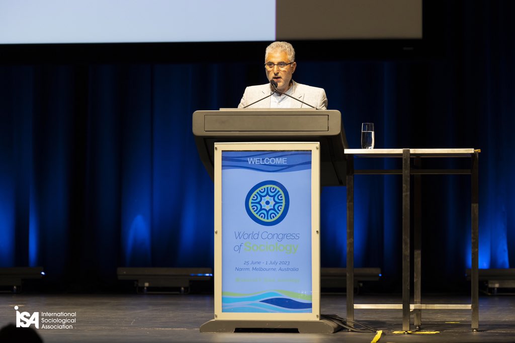 isa_sociology's tweet photo. Presidential Address by @hanafi1962 Sari Hanafi, President of the International Sociological Association.
#ISAWCS23 #ISAhistory https://t.co/D10kkjCywS