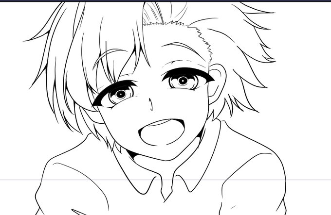 滅茶苦茶信用しちゃいけないタイプの笑顔してるなぁって思いながら絵描いてます。 