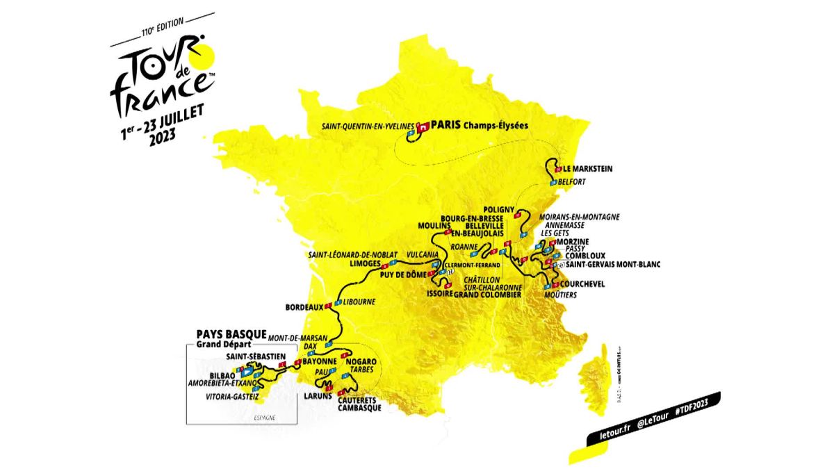 À quelques du Tour voici une preview du #TDF2023 🇨🇵

📺 France TV - Eurosport / GCN
📅 1 - 23 juillet 
🌍 🇪🇦🇨🇵