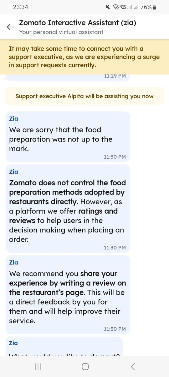 Zomato saying we can't control food safety/ quality it doesn't care about quality so whom we should report if it doesn't care about  quality what it really cares 🤔

We ordered fry piece biryani from biryaniwala it's sticky and smelly 

#zomato #Report #beresponsible