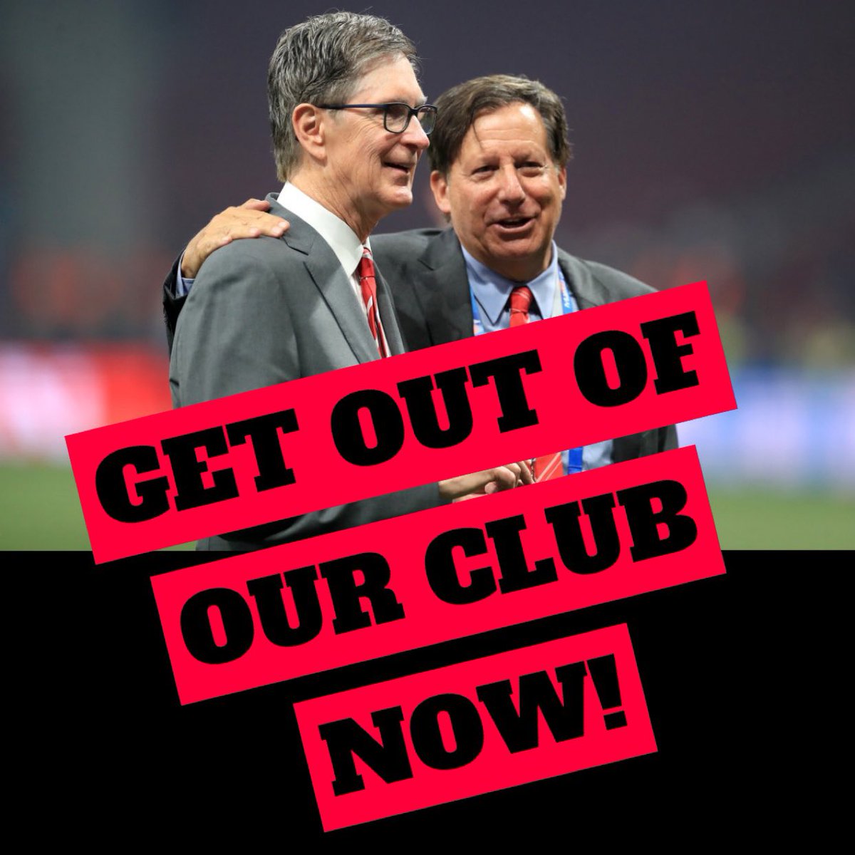 #FSGOUT #FSGOUTNOW  #EnoughIsEnough @LFC @TheAnfieldWrap @TheRedmenTV @spiritofshankly @John_W_Henry @JamesPearceLFC @FenwaySportsGrp @LivEchoLFC @LFCTV @Carra23  @Linda_Pizzuti