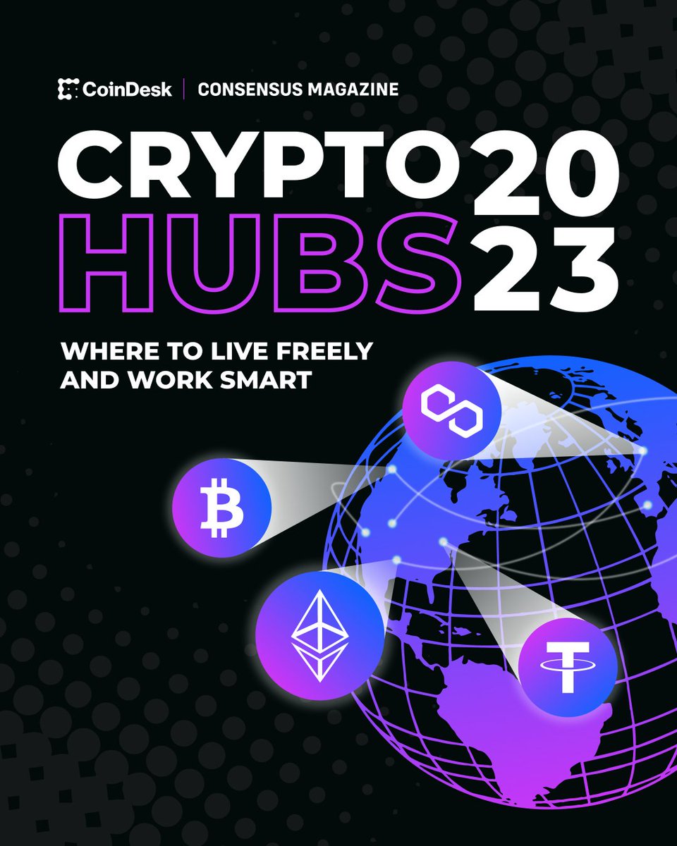CoinDesk's tweet image. If you could relocate anywhere in the world, where would you go? 

Here&apos;s a look at the top 3 crypto hubs in our inaugural #CryptoHubs2023 ranking. 

Check out the full list: coindesk.com/cryptohubs2023…