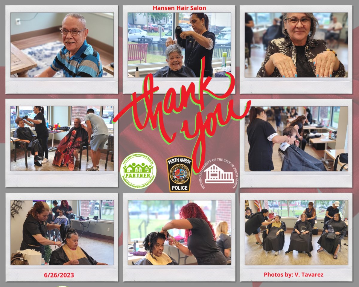 The Gateway's- "Hansen Hair Salon" was a success! 50 Senior men and women residents received complimentary haircuts from area Hairstylists, Barbers, &amp; Nail Stylists! Thank you to the Perth Amboy Police Dept's- Community Policing Dept for their help in coordinating! #PERTHAMBOY