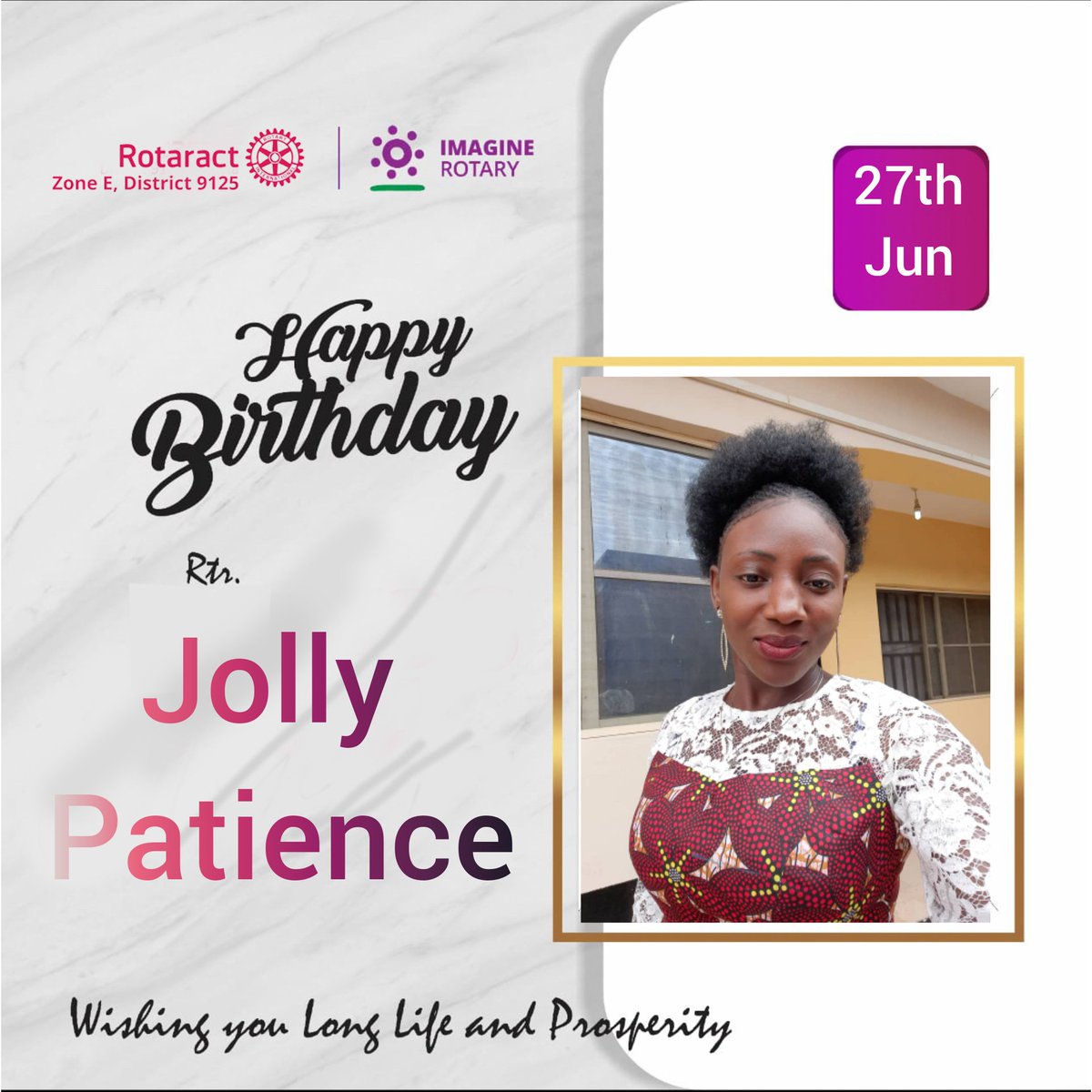 ZoneERotanan's tweet photo. From all of us at Zone E Rotanan. Happy Birthday, Rtr. Jolly Patience⁩. We love and appreciate you. 
Have a great year. 🥳🎂 https://t.co/MJdGgk4L18