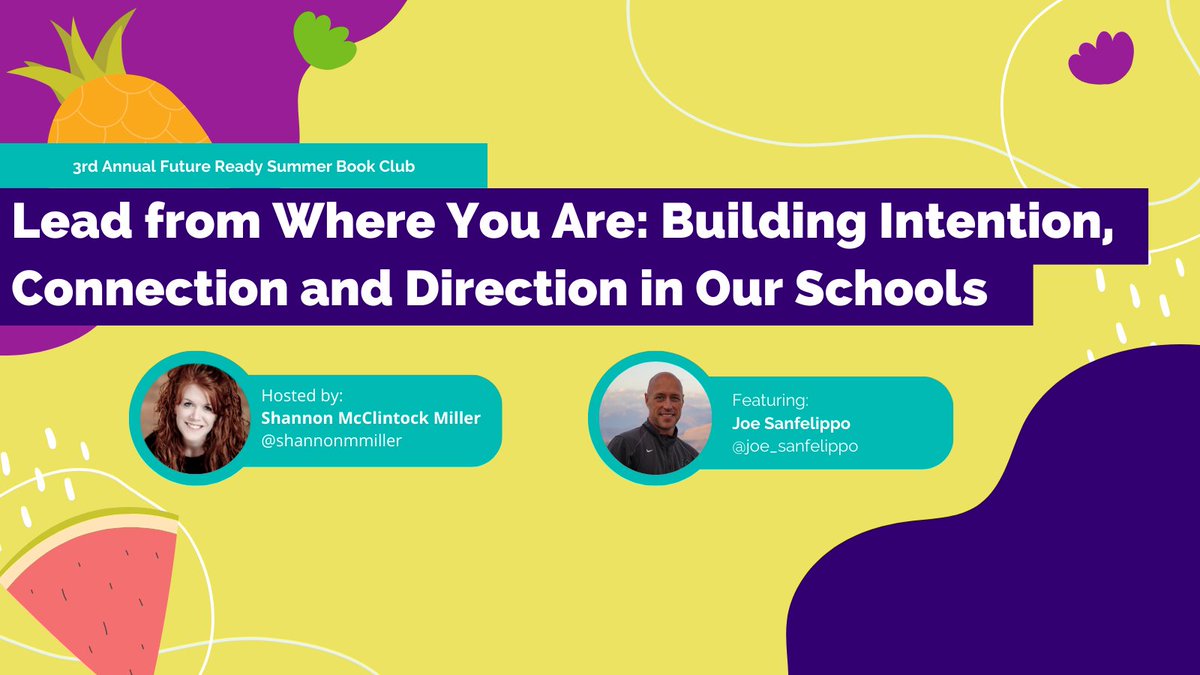 FutureReady's tweet photo. We may be at #ISTELive but the book club is still happening this week! 📖🌞
Join @shannonmmiller and @Joe_Sanfelippo for our summer book club!
Register and make an account with @k12_leaders to join in! #futureready
Reg: https://t.co/bFSyz3fE1i
K12: https://t.co/zKwLMHxHlZ https://t.co/5zPXGiGour