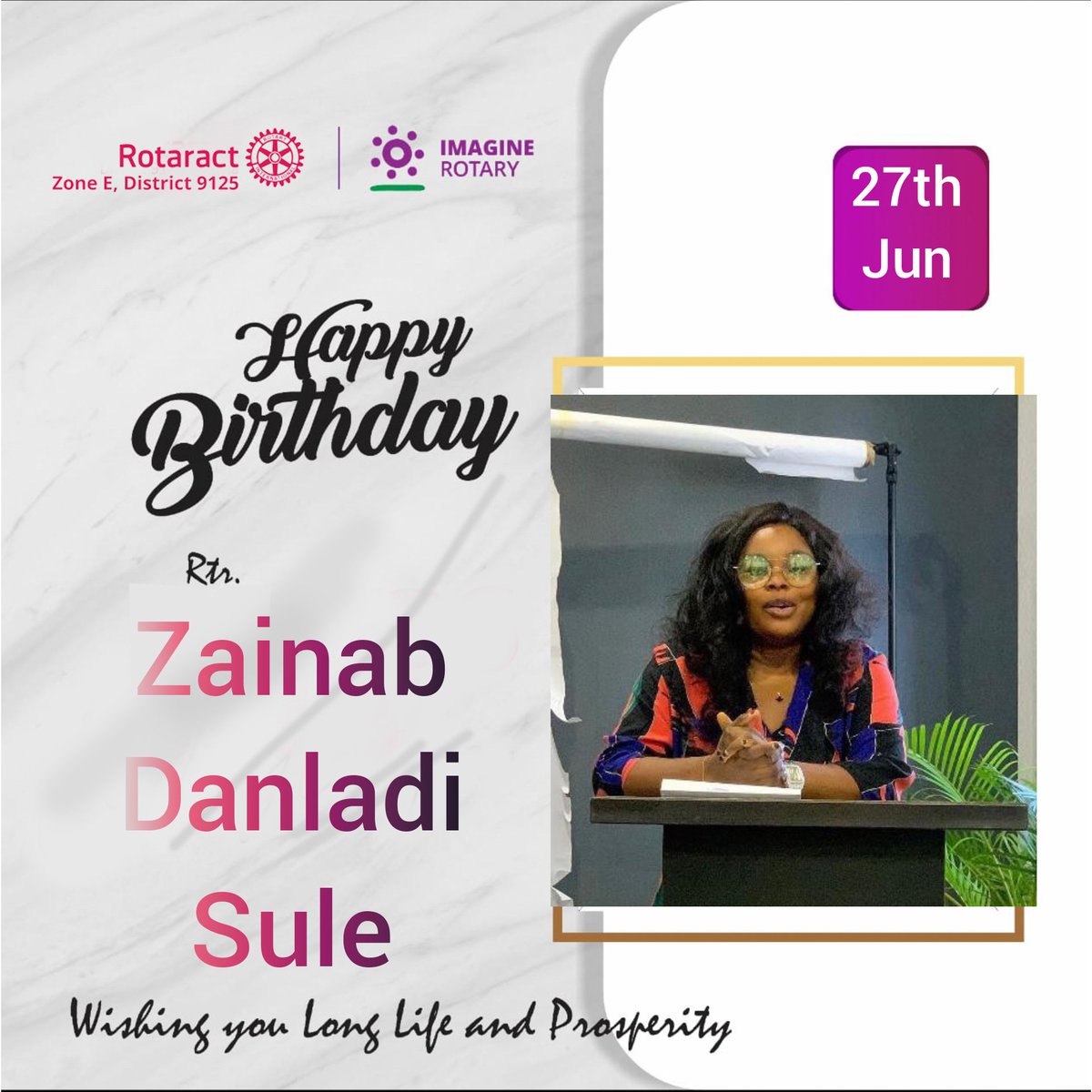 ZoneERotanan's tweet photo. From all of us at Zone E Rotanan. Happy Birthday, Rtr. Zainab Danladi Sule. We love and appreciate you. 
Have a great year. 🥳🎂 https://t.co/uuI4uqJOqq